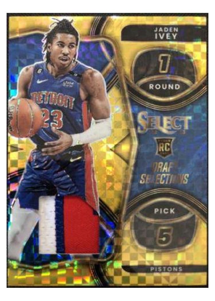 2022-23 Panini Select Base Set Jaden Ivey Gold Prizm #298 card