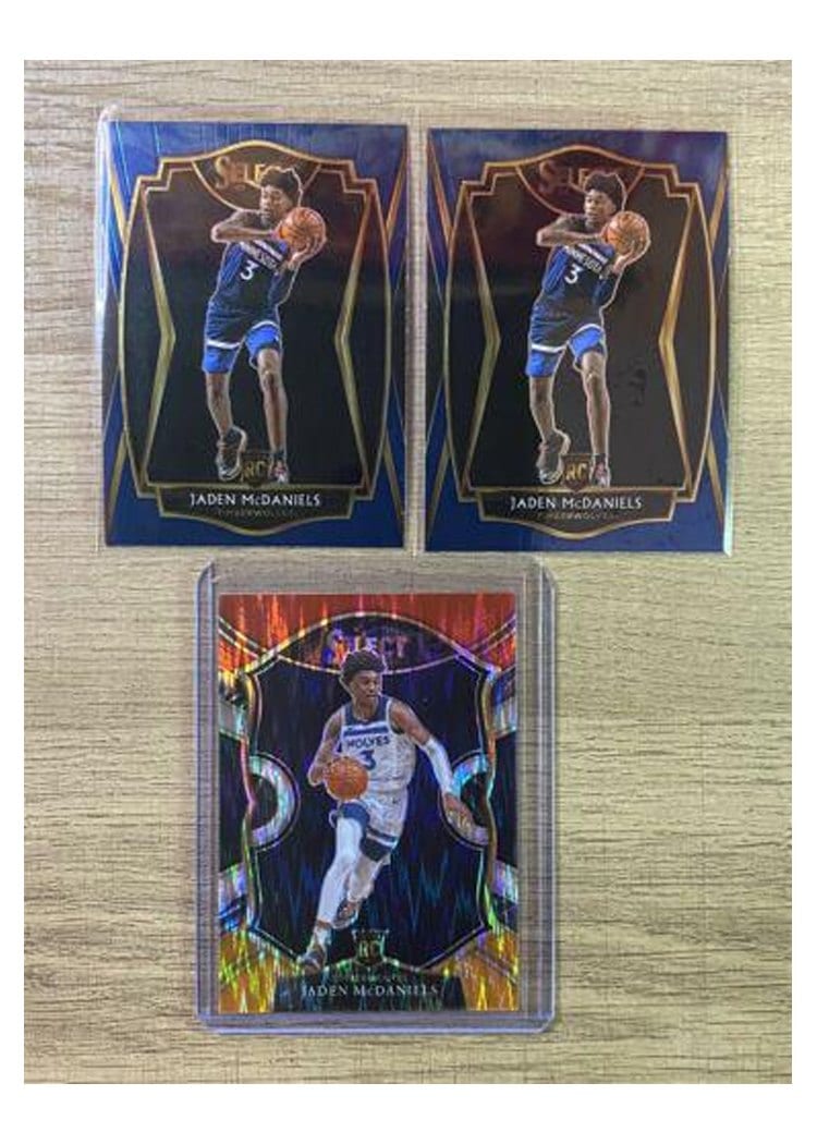 2020-21 Panini Select Base Set Jaden McDaniels Red White Orange Flash #197 card