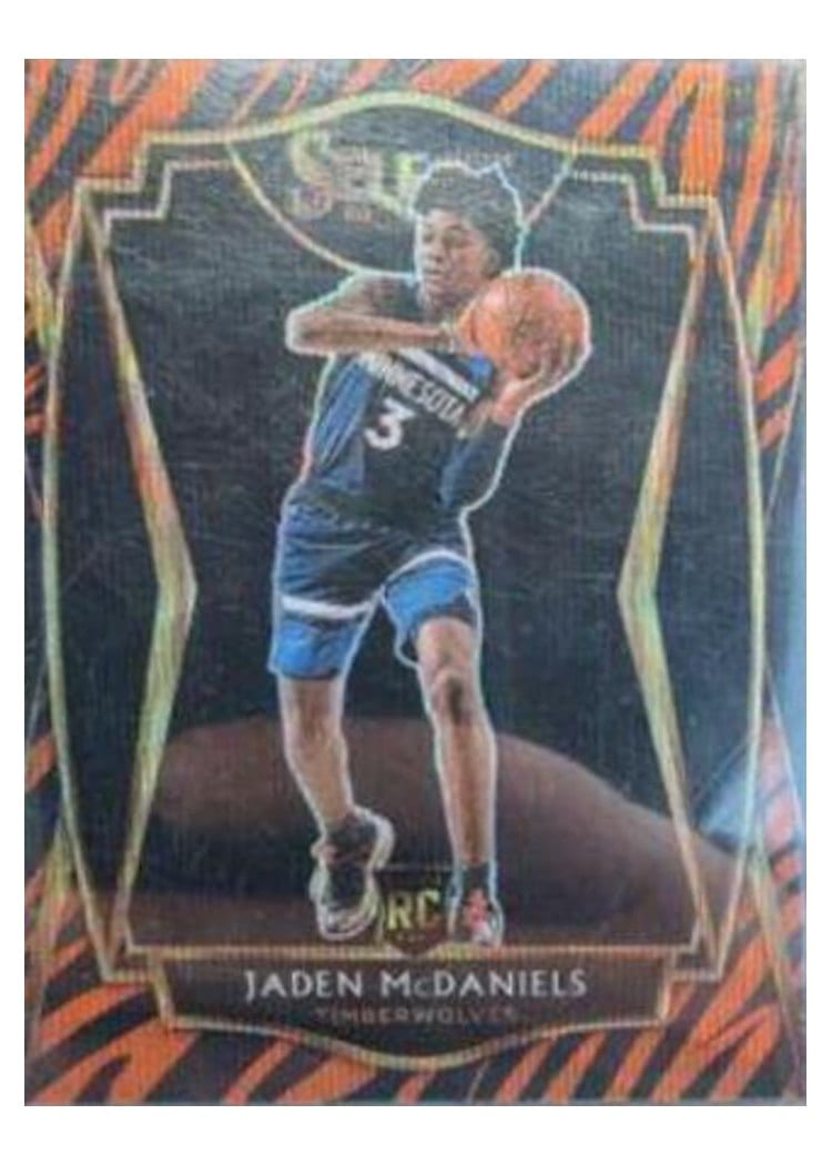 2020-21 Panini Select Base Set Jaden McDaniels Tiger Prizm #197 card