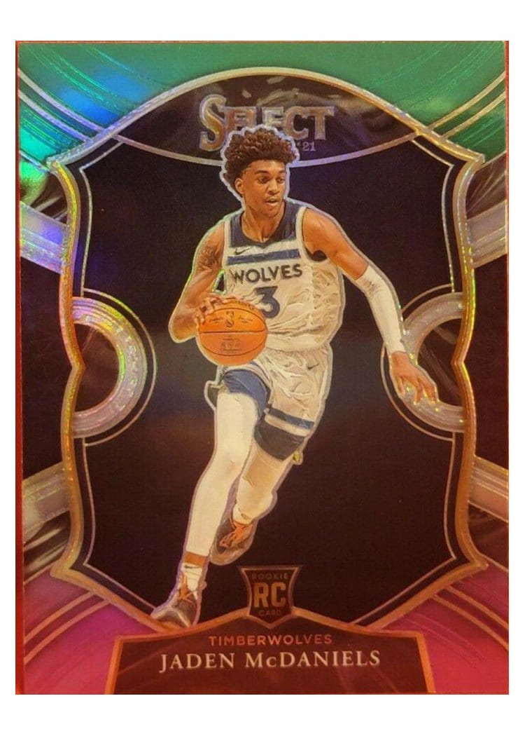 2020-21 Panini Select Base Set Jaden McDaniels Tri Color Prizm #88 card