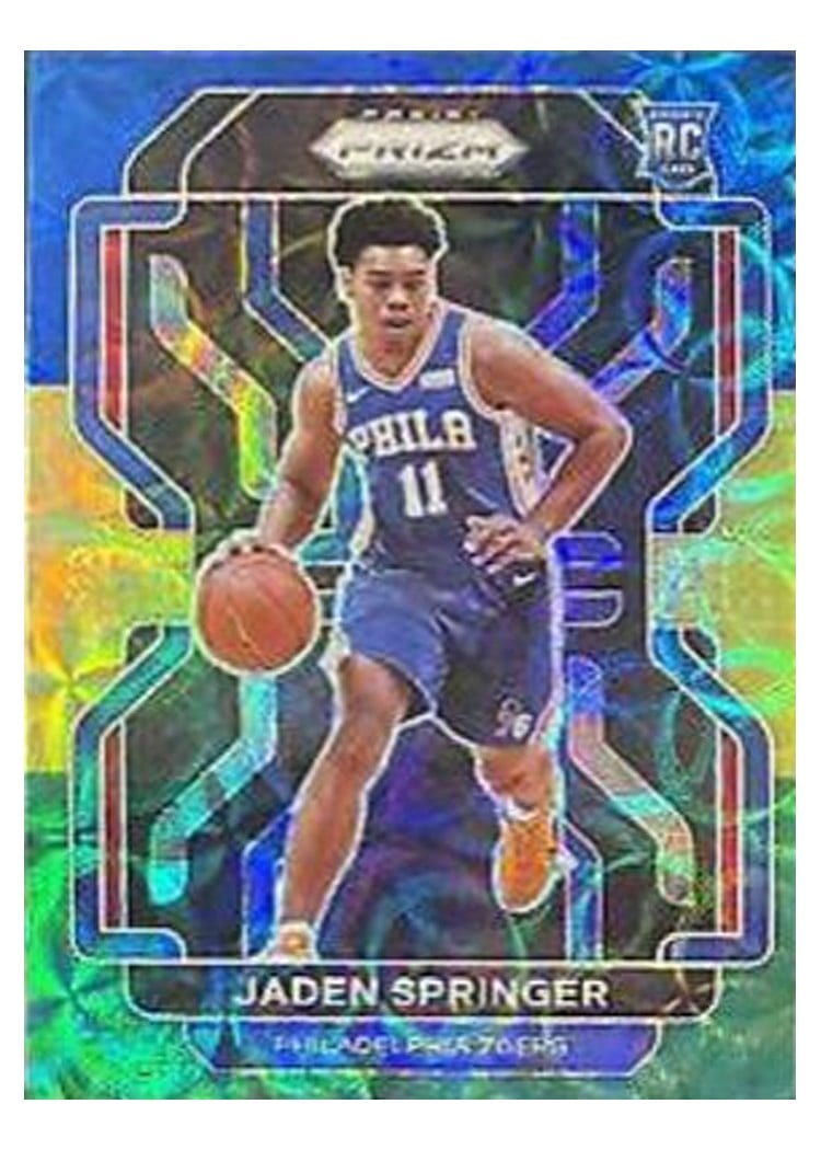 2021-22 Panini Prizm Base Set Jaden Springer Blue Yellow Green Choice Prizm #317 card