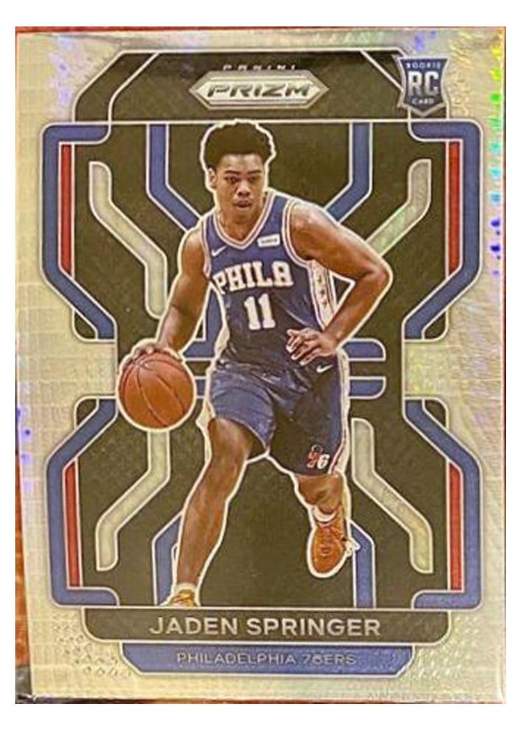 2021-22 Panini Prizm Base Set Jaden Springer Hyper Prizm #317 card