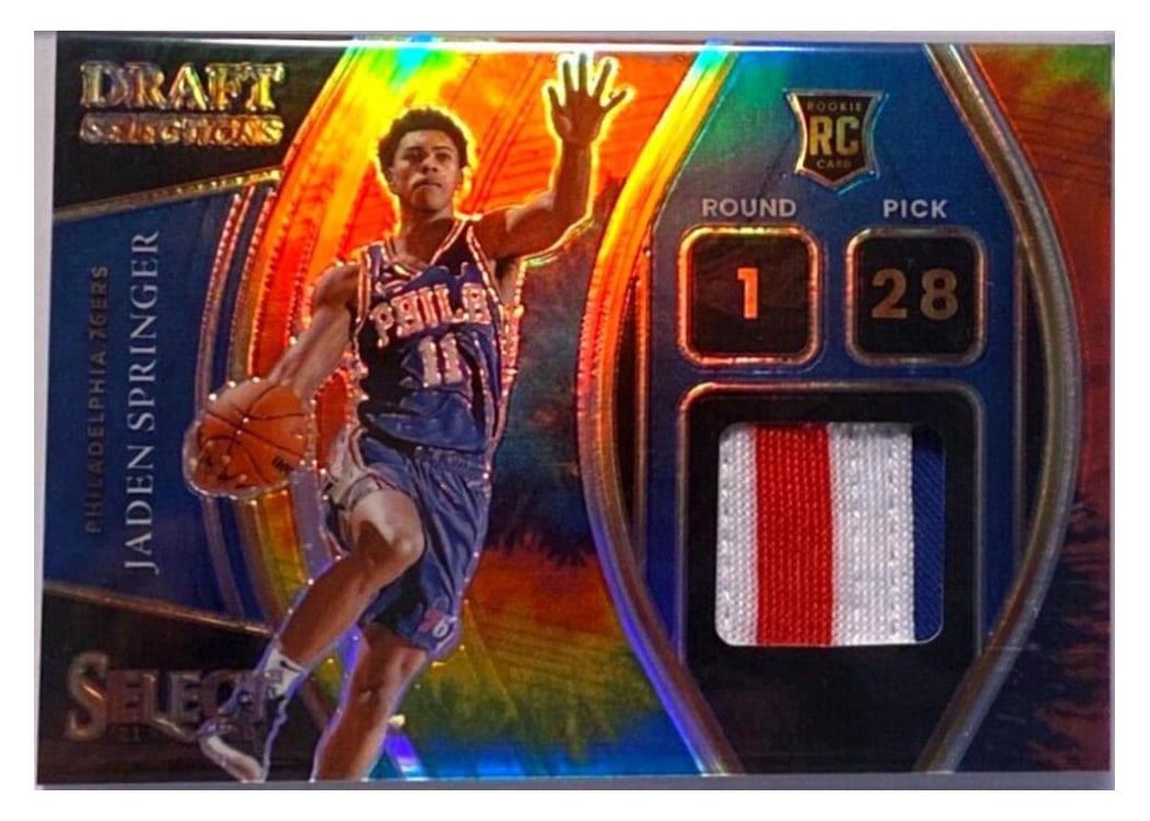 2021-22 Panini Select Base Set Jaden Springer Tie Dye Prizm #85 card