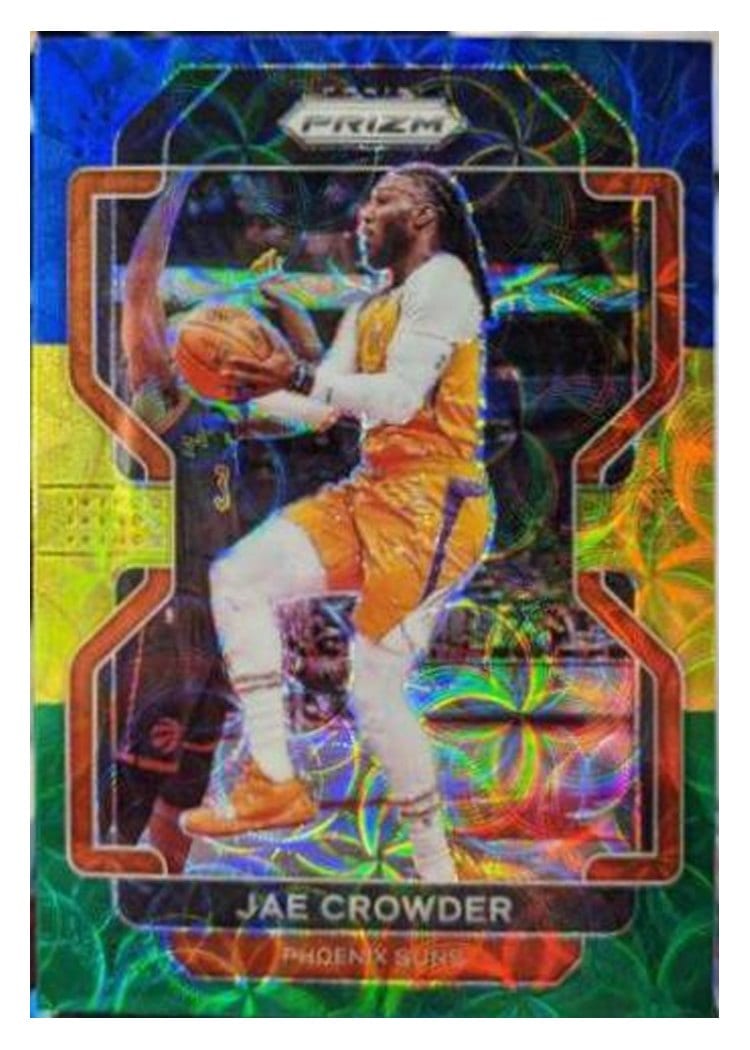 2021-22 Panini Prizm Base Set Jae Crowder Blue Yellow Green Choice Prizm #59 card