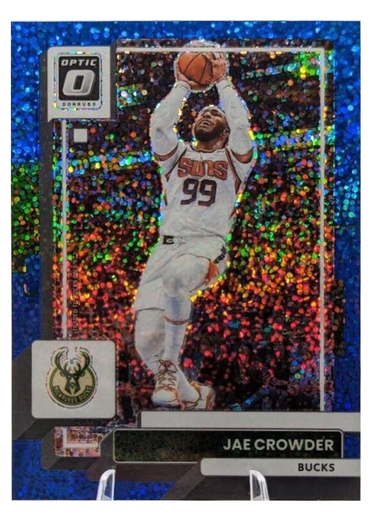 2022-23 Donruss Optic Base Set Jae Crowder Blue Sparkle #113 card
