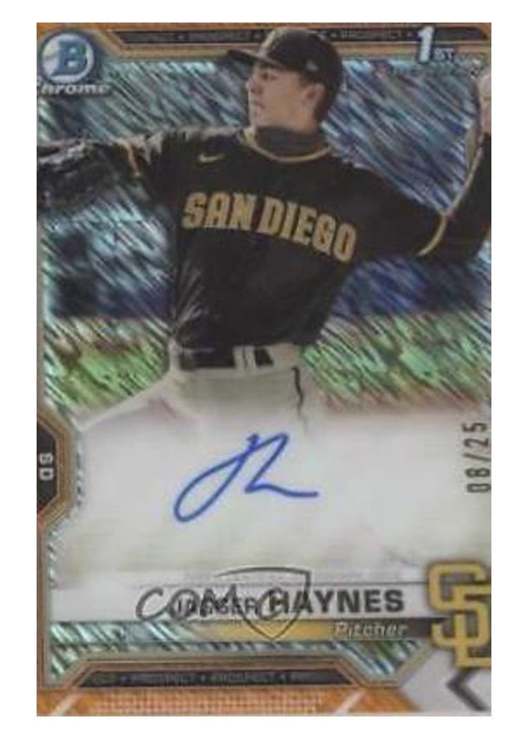 2021 Bowman Chrome Prospect Autographs Jagger Haynes #CPA-JH card