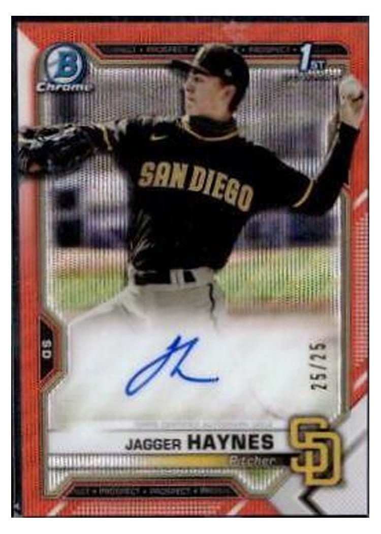 2021 Bowman Chrome Prospect Autographs Jagger Haynes #CPA-JH card