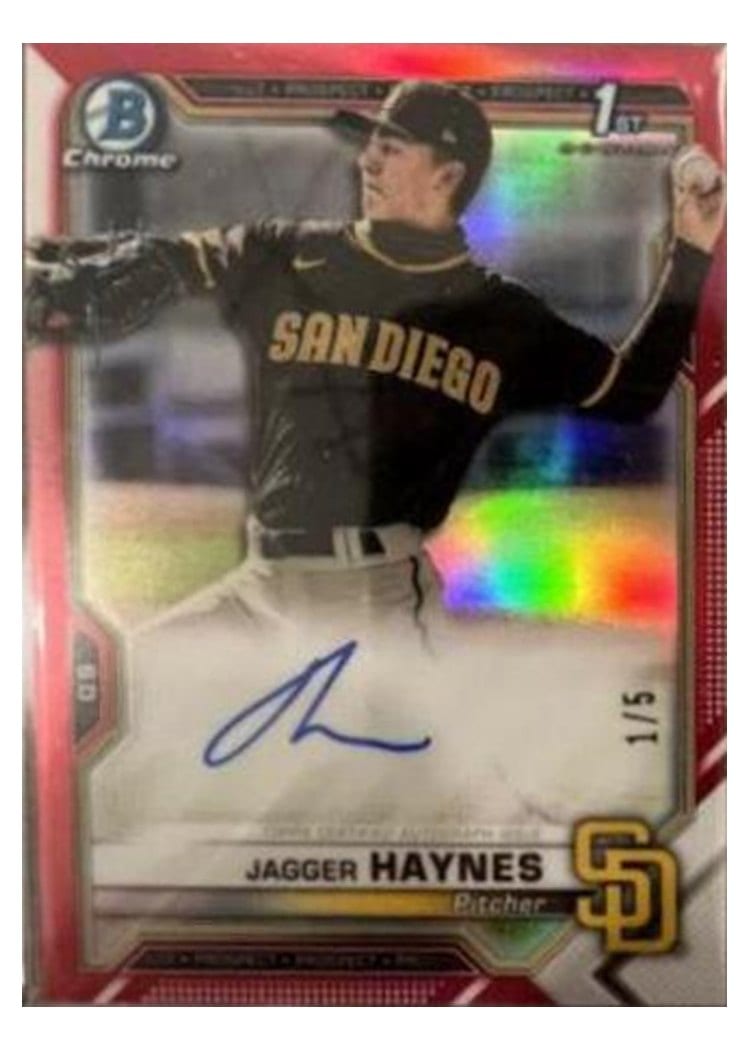 2021 Bowman Chrome Prospect Autographs Jagger Haynes #CPA-JH card