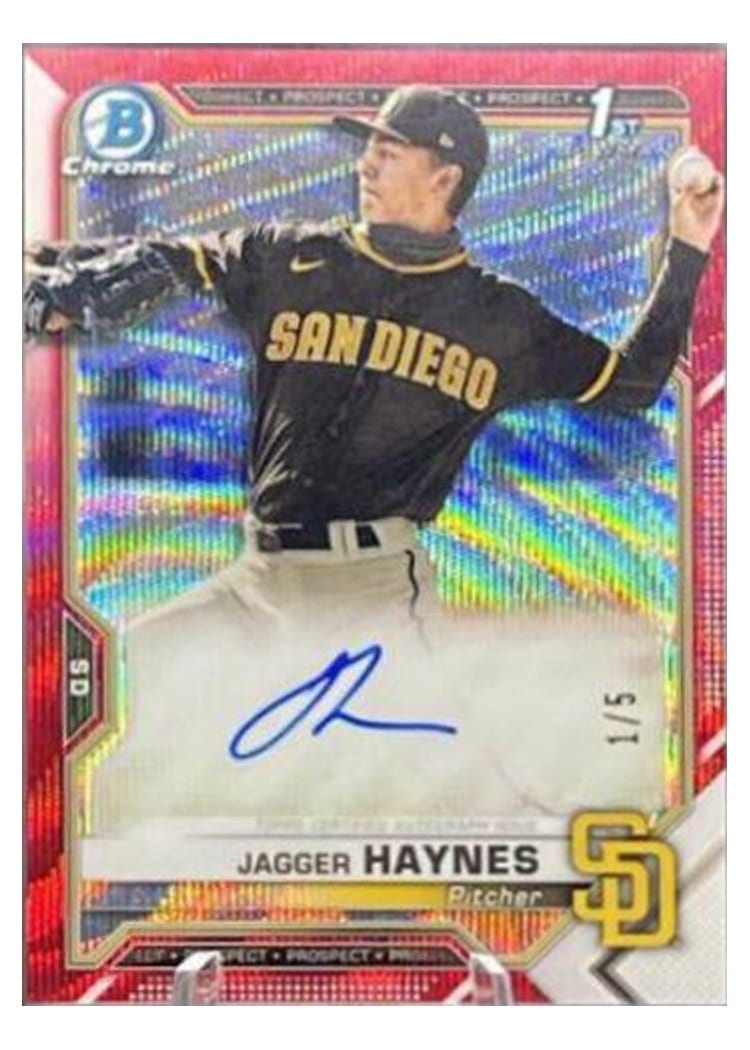 2021 Bowman Chrome Prospect Autographs Jagger Haynes #CPA-JH card