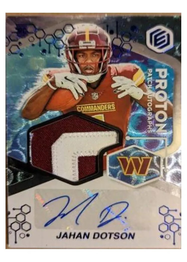 2022 Panini Elements Proton Patch Autographs Jahan Dotson #PPA-JD card