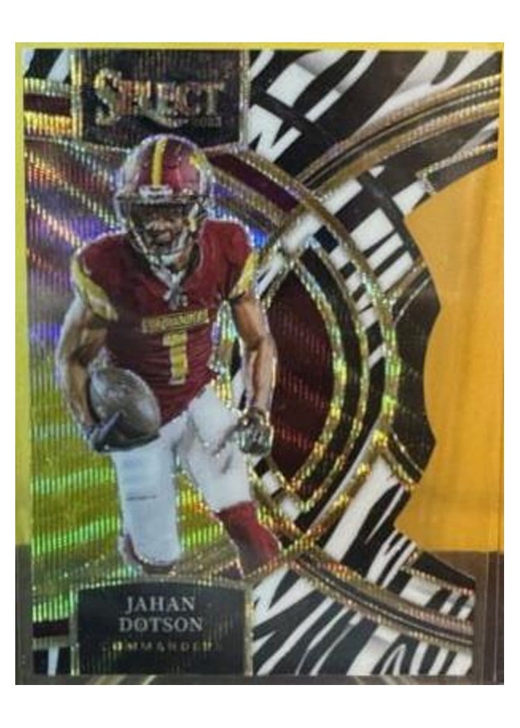 2023 Panini Select Base Set Jahan Dotson Zebra Prizm #162 card