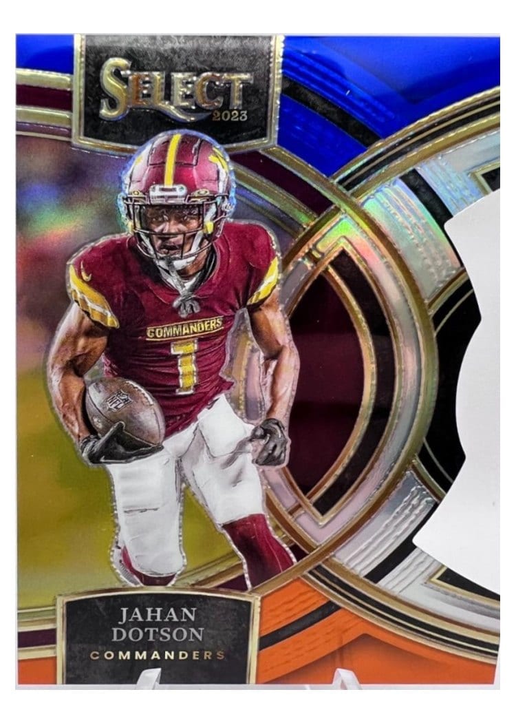 2023 Panini Select Base Set Jahan Dotson Blue Orange Prizm Die-Cut #162 card