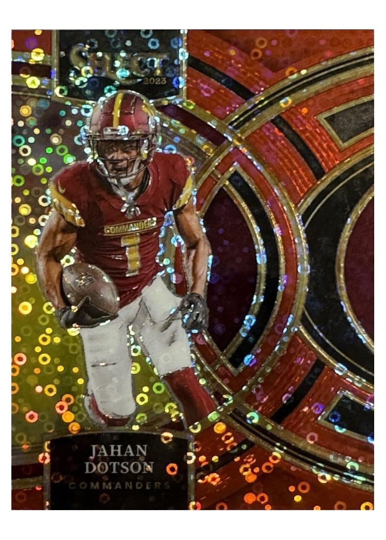 2023 Panini Select Base Set Jahan Dotson Disco Blue Prizm #162 card