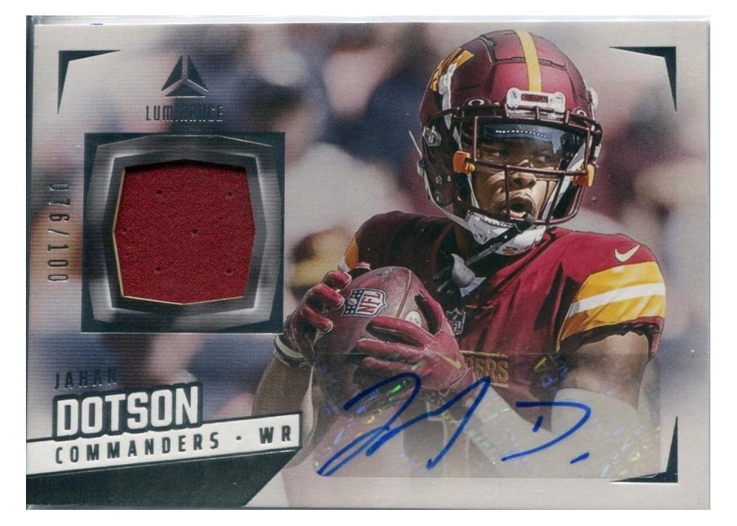 2024 Panini Luminance Autograph Jerseys Jahan Dotson #AJ-JDN card