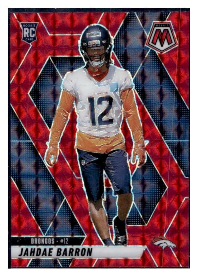 2025 Panini Mosaic Base Set Jahdae Barron Red Sparkle #361 card