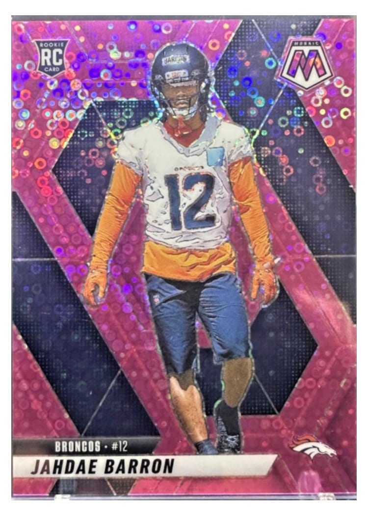 2025 Panini Mosaic Base Set Jahdae Barron No Huddle Pink #361 card