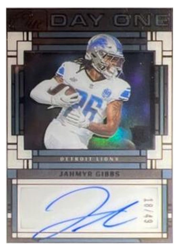 2023 Panini One Day One Autographs Jahmyr Gibbs #108 card