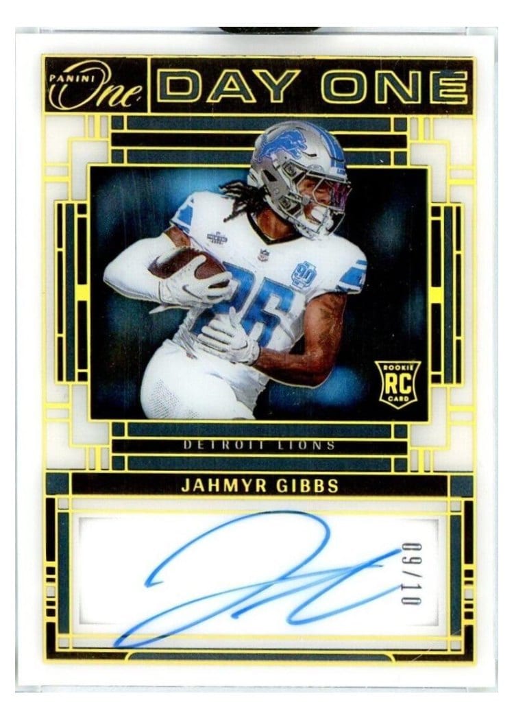 2023 Panini One Day One Autographs Jahmyr Gibbs #108 card