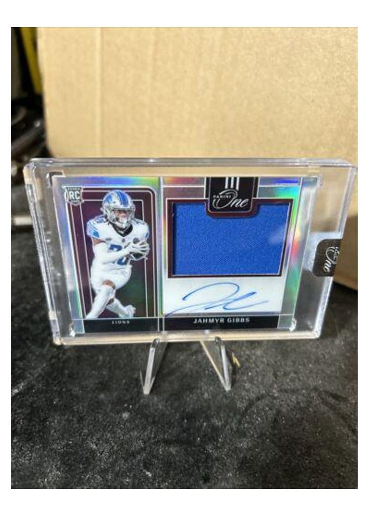 2023 Panini One Precision Rookie Patch Autographs Jahmyr Gibbs #314 card