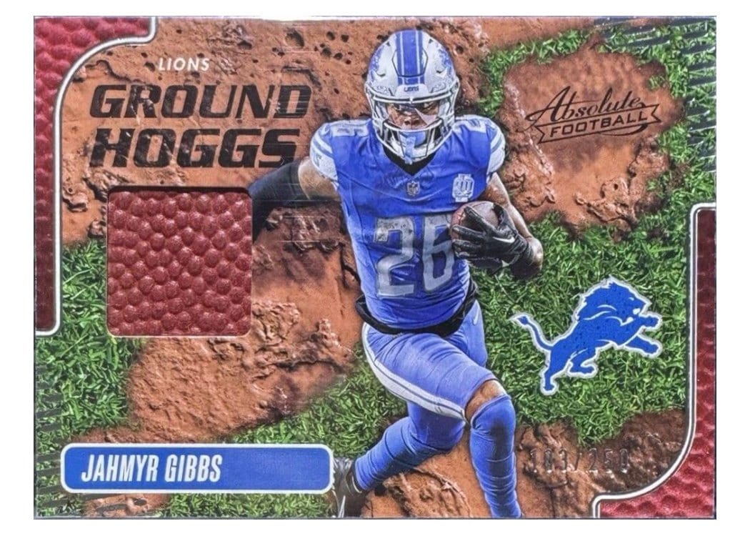 2024 Panini Absolute Ground Hoggs Materials Jahmyr Gibbs #GHM-JGS card