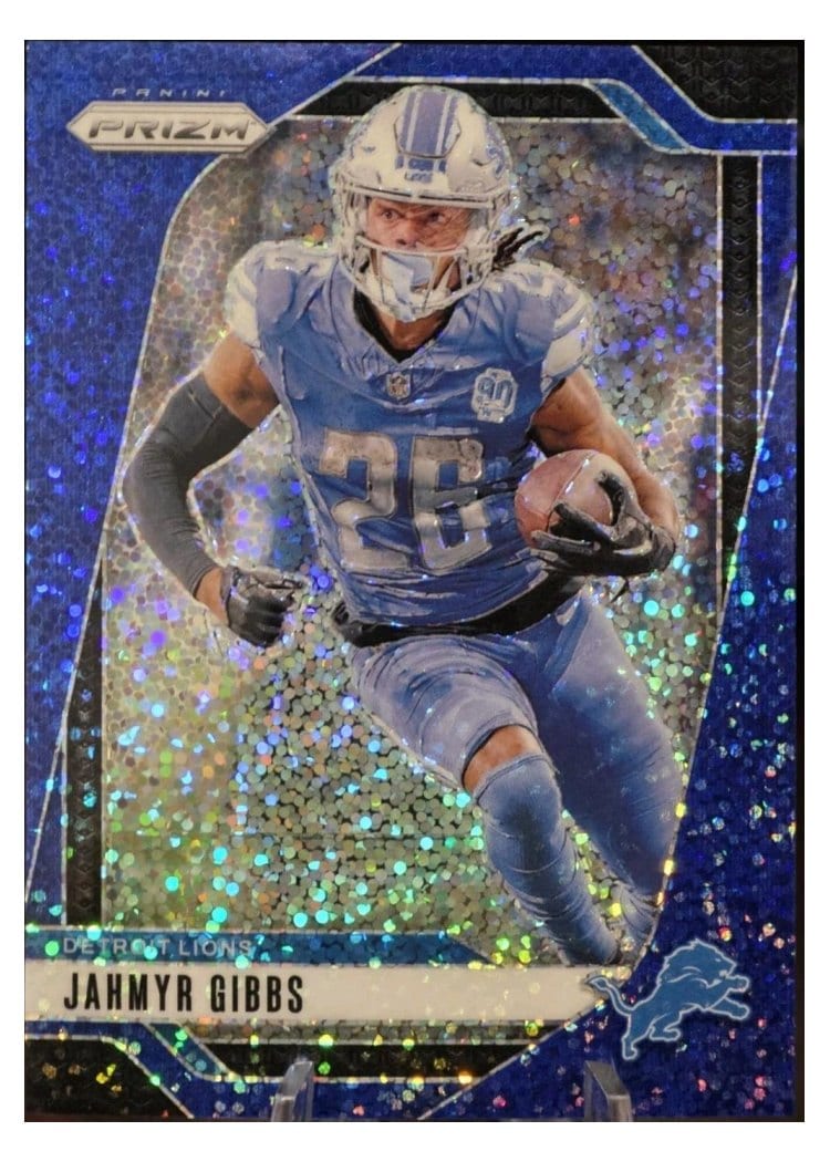 2024 Panini Prizm Base Set Jahmyr Gibbs Blue Sparkle #93 card