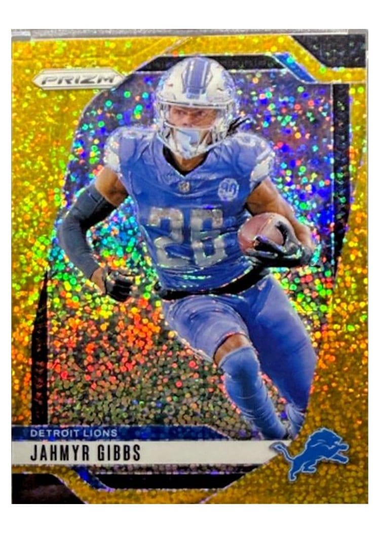 2024 Panini Prizm Base Set Jahmyr Gibbs Gold Sparkle #93 card