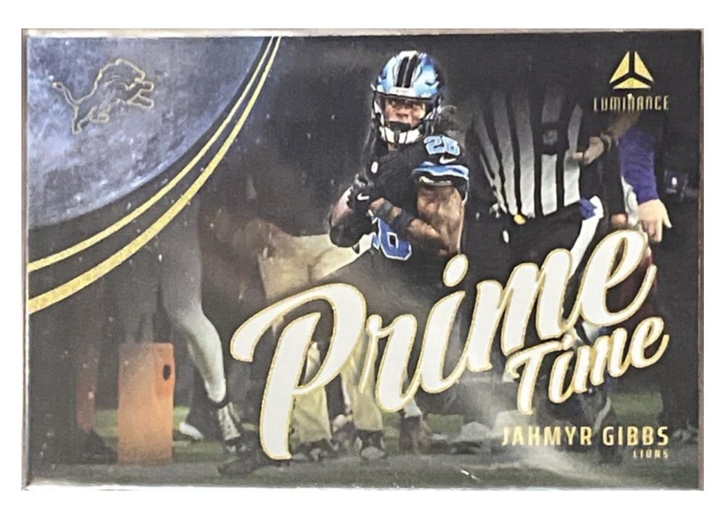 2025 Panini Luminance Prime Time Jahmyr Gibbs #1 card