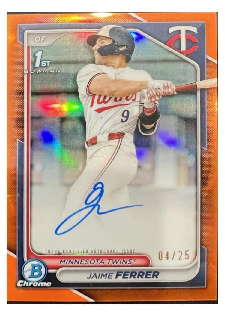 2024 Bowman Draft Chrome Prospect Autographs Jaime Ferrer #CPA-JF card