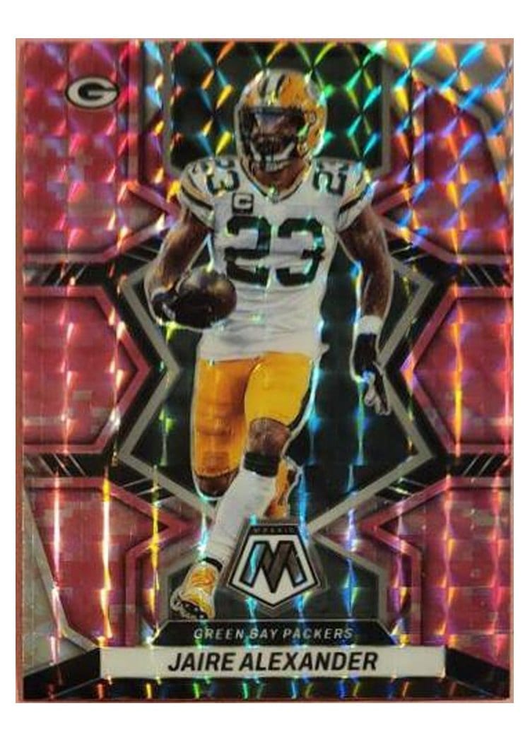 2022 Panini Mosaic Base Set Jaire Alexander Pink Swirl #72 card