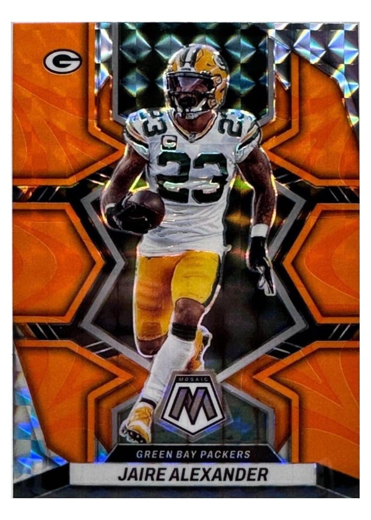 2022 Panini Mosaic Base Set Jaire Alexander Reactive Orange #72 card