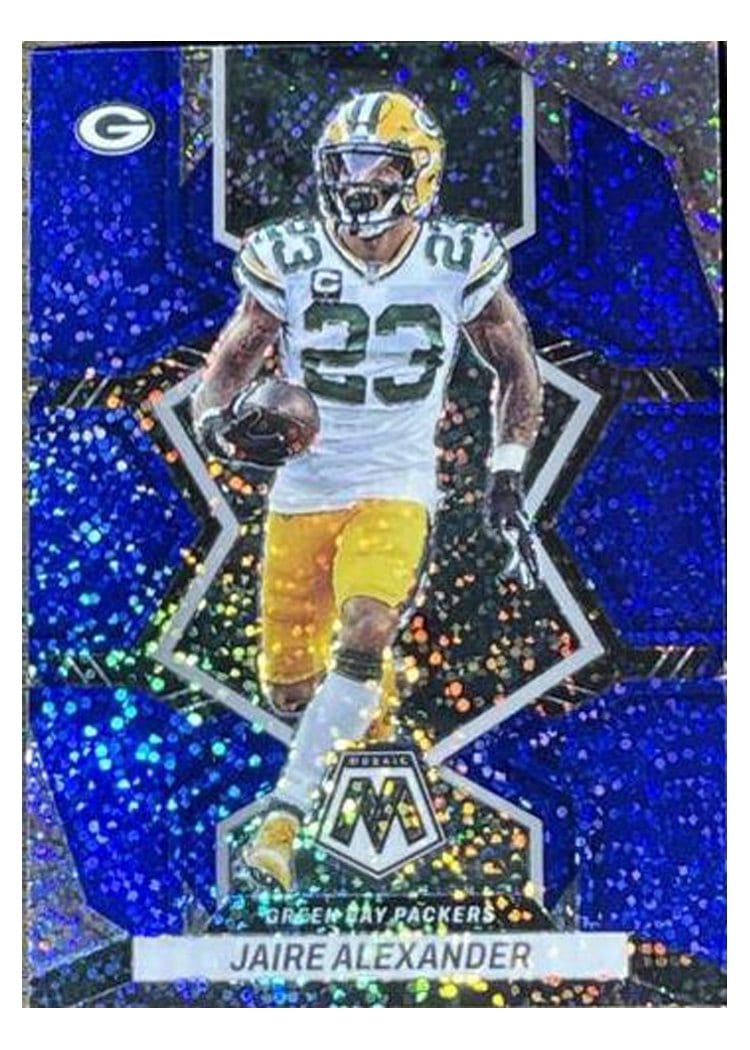 2022 Panini Mosaic Base Set Jaire Alexander Blue Sparkle #72 card