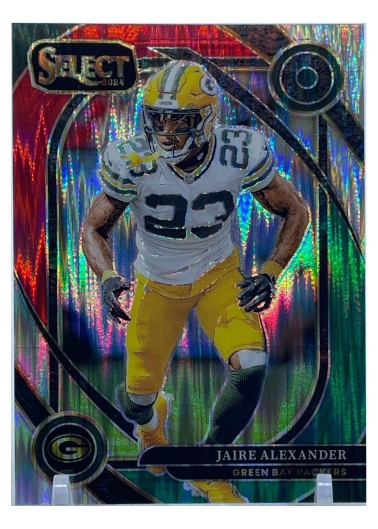 2024 Panini Select Base Set Jaire Alexander Green Red Prizm Shock #263 card