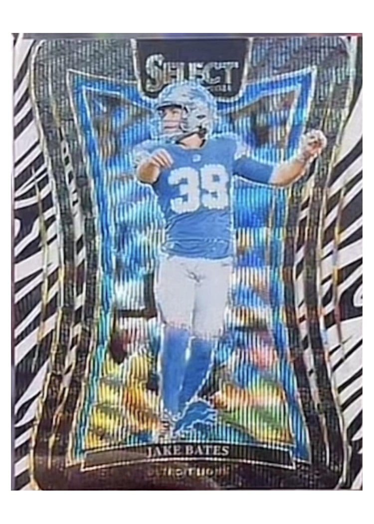 2024 Panini Select Base Set Jake Bates Zebra Prizm #345 card