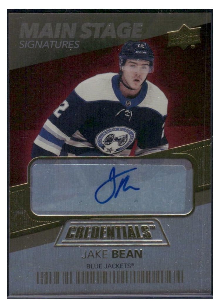 2021-22 Upper Deck Credentials Main Stage Signatures Jake Bean #BTS-JB card