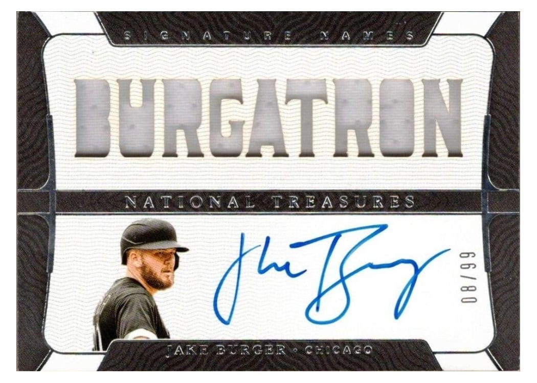2022 Panini National Treasures Signature Names Jake Burger #SN-JB card