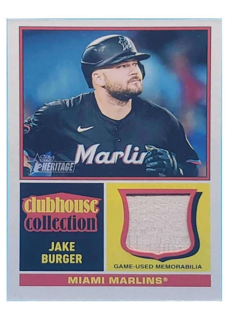 2025 Topps Heritage Clubhouse Collection Relics Jake Burger #CCR-JB card