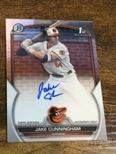 2023 Bowman Draft Chrome Prospect Autographs Jake Cunningham #CDA-JCU card