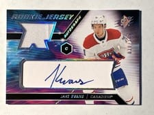 2020-21 SPx Rookie Autograph Jersey Jake Evans #JE card