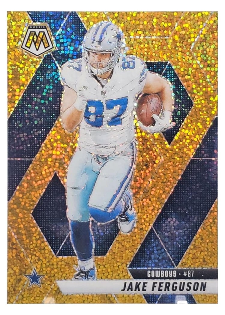 2025 Panini Mosaic Base Set Jake Ferguson Gold Sparkle #175 card