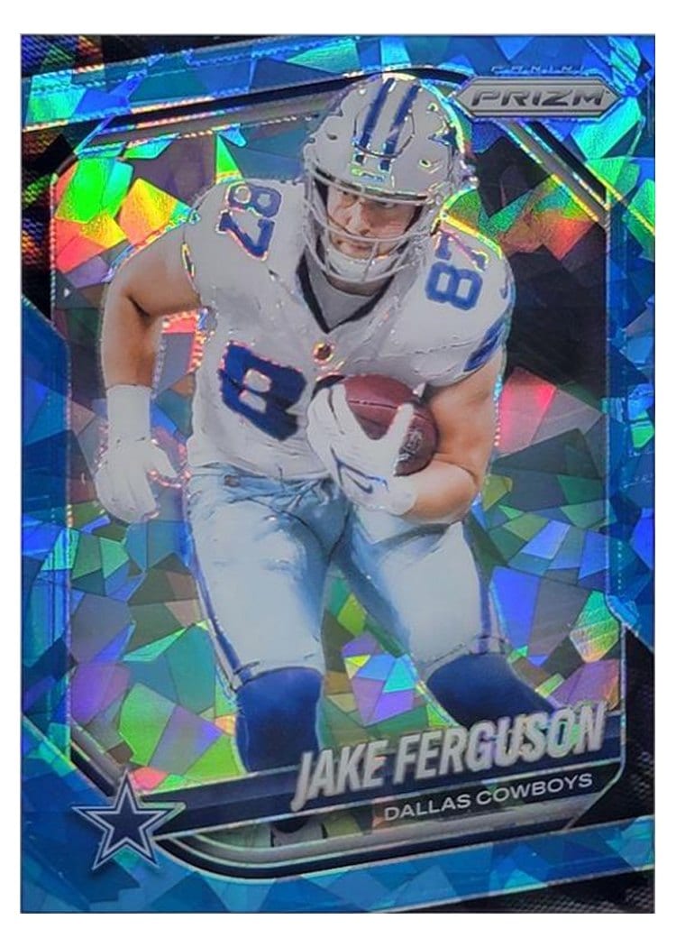 2025 Panini Prizm Base Set Jake Ferguson Blue Ice #36 card