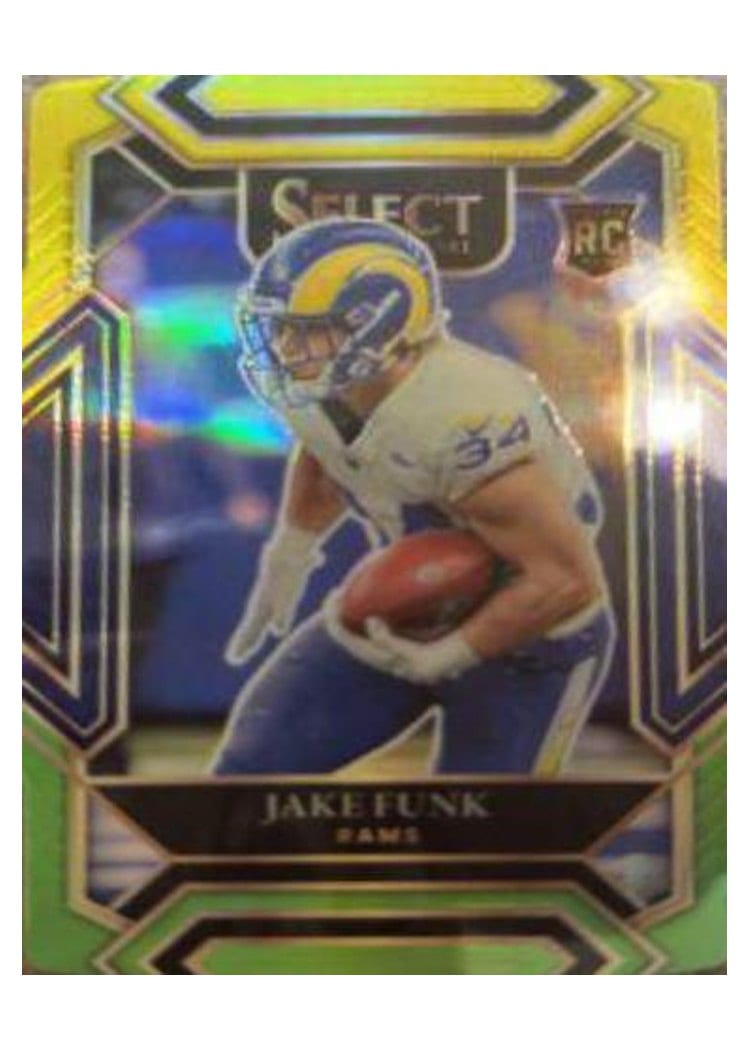 2021 Panini Select Base Set Jake Funk Green and Yellow Die Cut #299 card