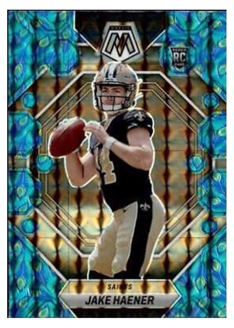2023 Panini Mosaic Base Set Jake Haener Choice Peacock #325 card