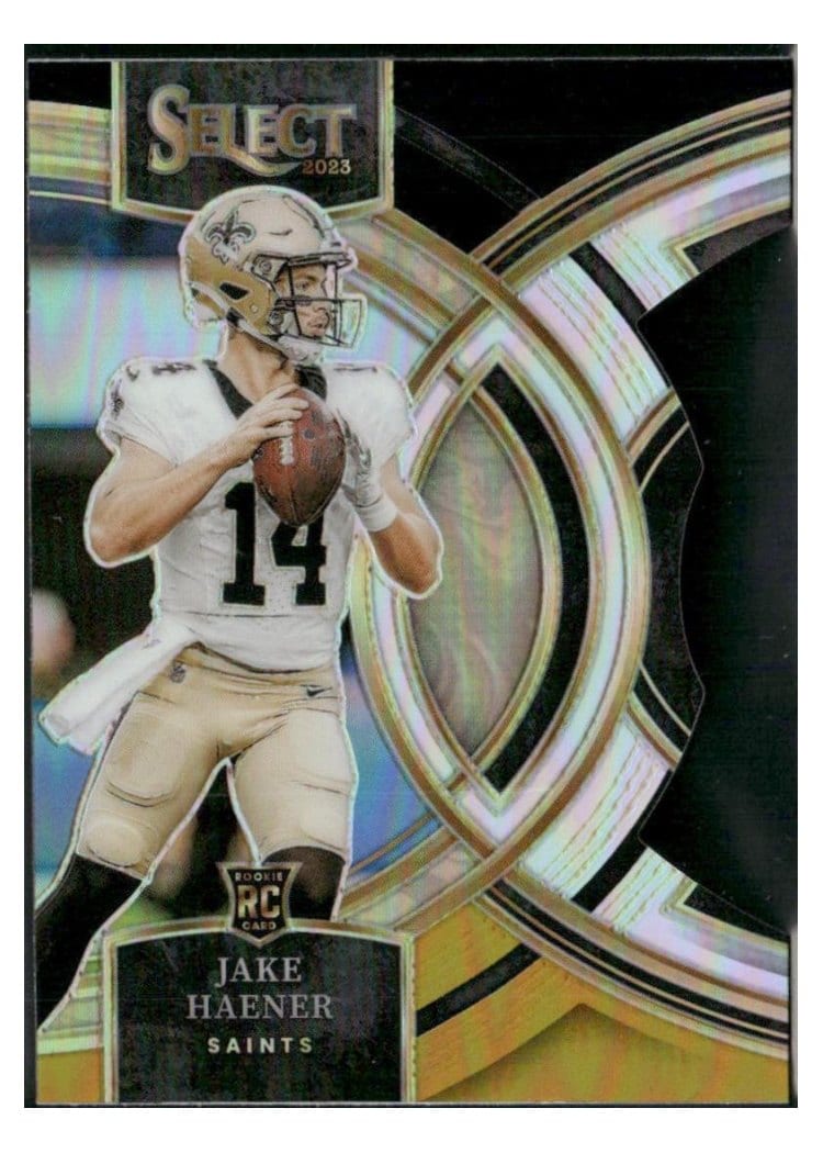 2023 Panini Select Base Set Jake Haener Black Gold Prizm Die-Cut #186 card