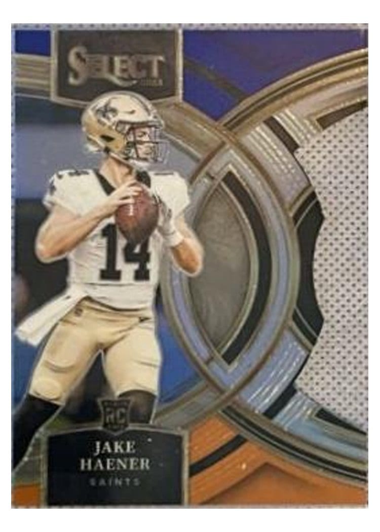 2023 Panini Select Base Set Jake Haener Blue Orange Prizm Die-Cut #186 card