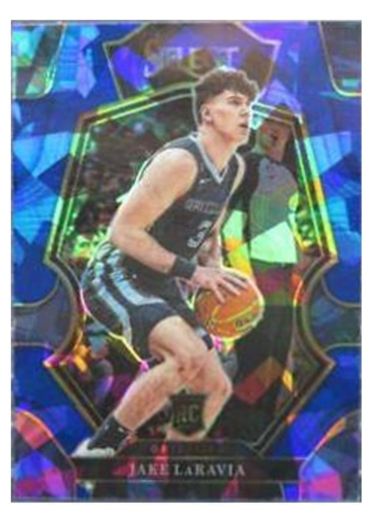2022-23 Panini Select Base Set Jake LaRavia Blue Cracked Ice Prizm #175 card