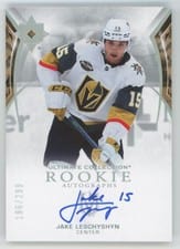 2021-22 Upper Deck Premier Acetate Rookie Autograph Patch Jake Leschyshyn #AR-JL card