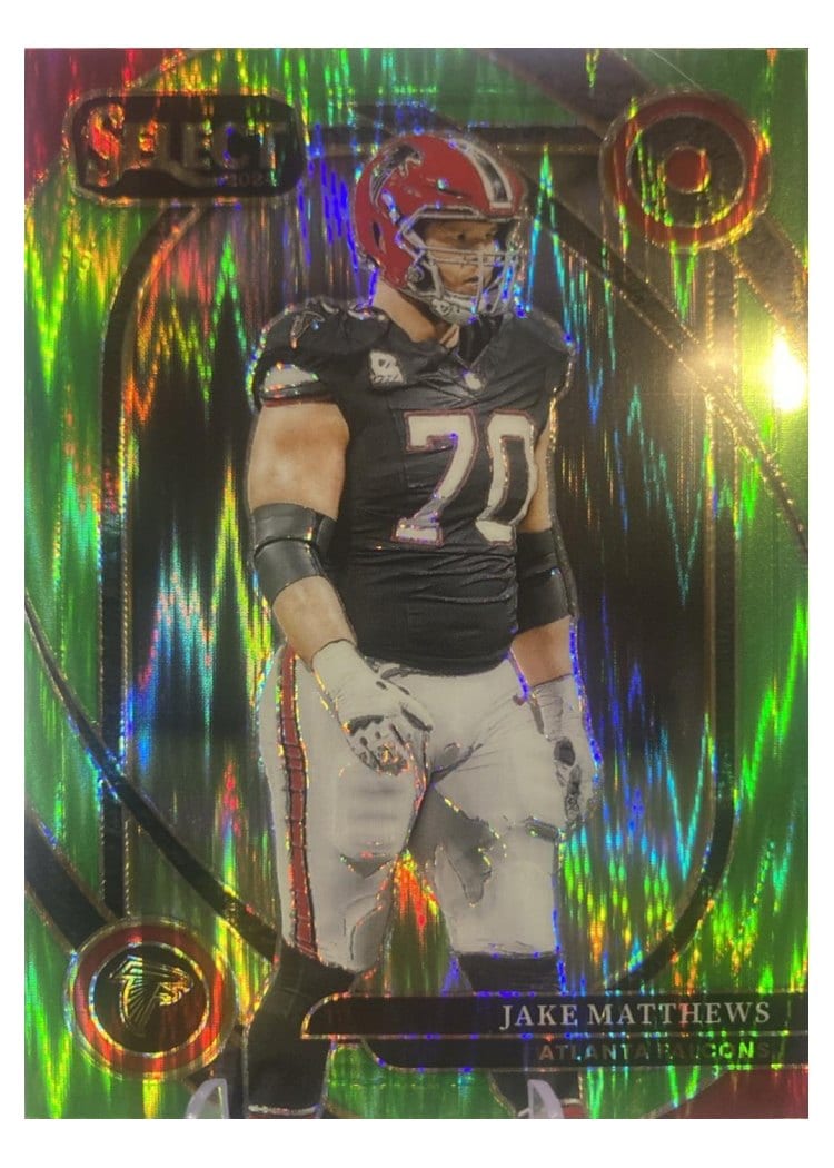 2024 Panini Select Base Set Jake Matthews Neon Green Prizm Shock #264 card