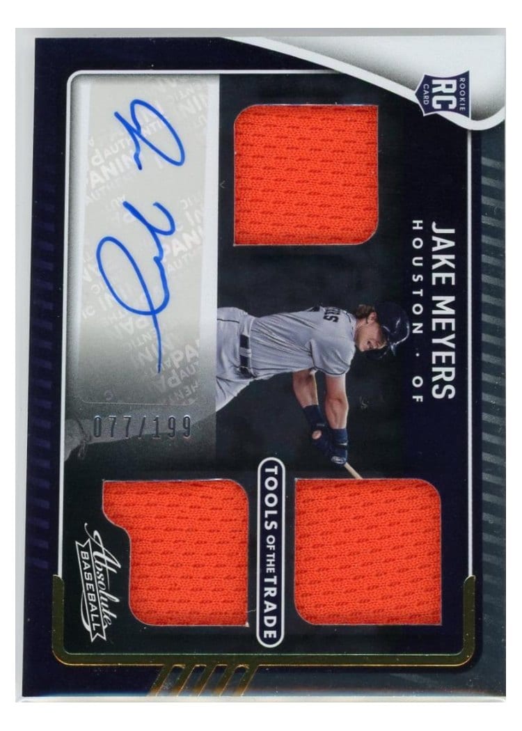 2022 Panini Absolute Tools of the Trade 3 Swatch Signatures Jake Meyers #TT3S-JM card