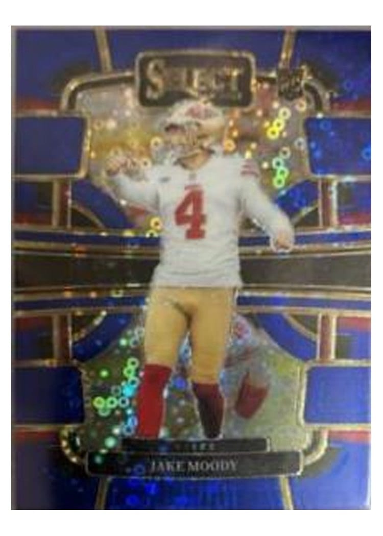 2023 Panini Select Base Set Jake Moody Blue Disco Prizm #90 card