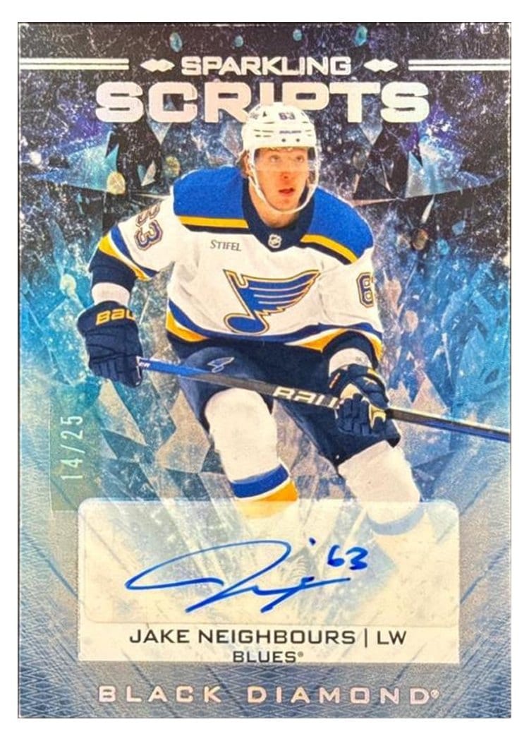 2024-25 Upper Deck Black Diamond Sparkling Scripts Jake Neighbours #SS-JN card
